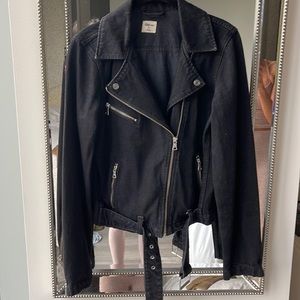 Gap black moto jean jacket